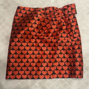 J. Crew Red Heart Mini Skirt Size 2